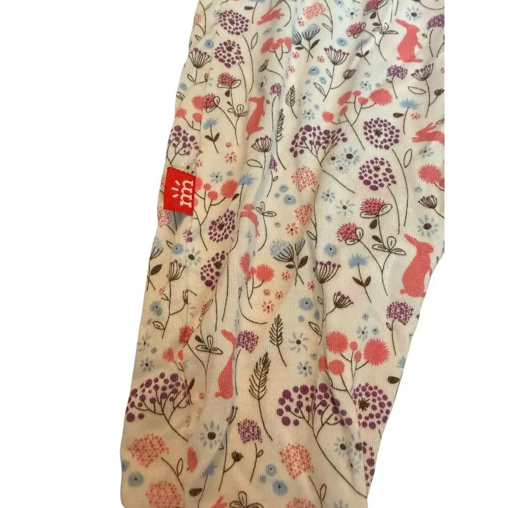 Magnetic Me Newborn Footed Sleeper Pink Bunny Floral Print Magnetic 5-8 lbs